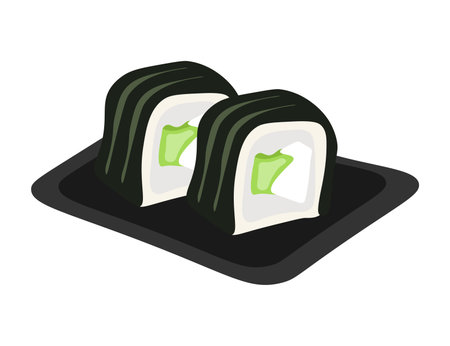 Rolls with cucumber and cheeseのイラスト素材