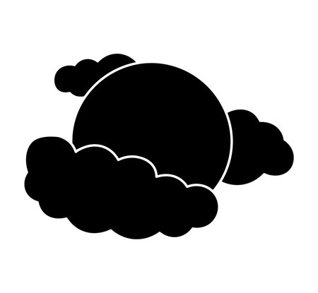 Moon and clouds iconのイラスト素材