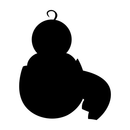Silhouette of a chick sitting in an eggshellのイラスト素材