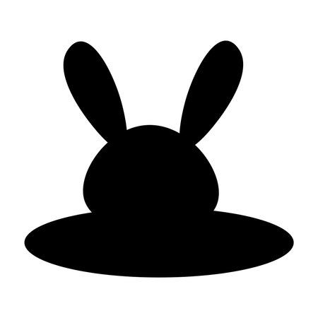 Silhouette of a rabbit in a holeのイラスト素材
