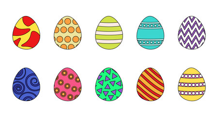 Easter eggs setのイラスト素材
