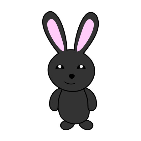 Black smiling rabbitのイラスト素材