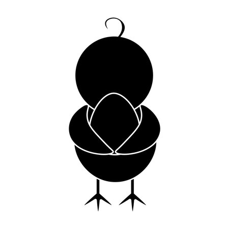 Glyph chicken holding an eggのイラスト素材