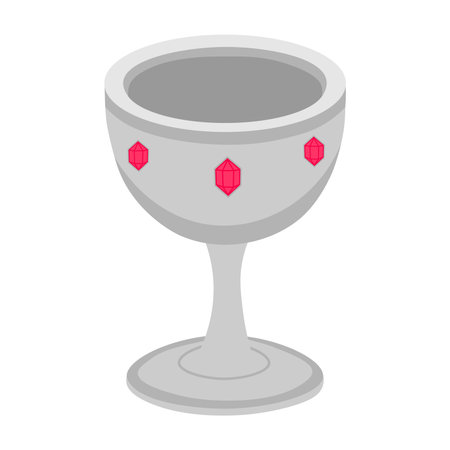 Silver goblet with red gemsのイラスト素材