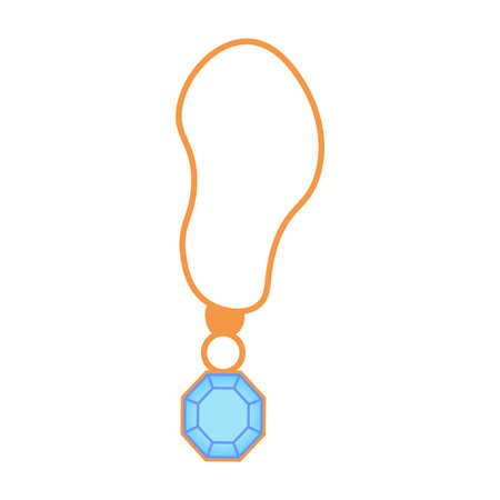 Golden amulet with blue gemのイラスト素材