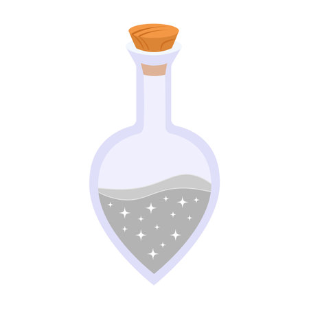 Silver potion in a bottleのイラスト素材