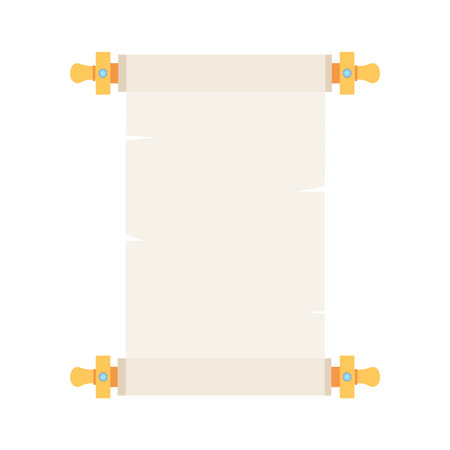 Opened scroll with golden handlesのイラスト素材