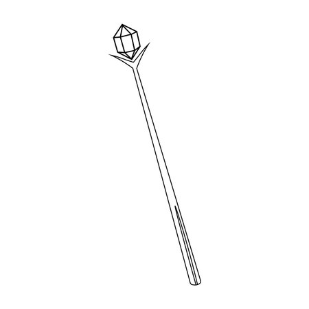 Coloring book magic wand vector illustrationのイラスト素材