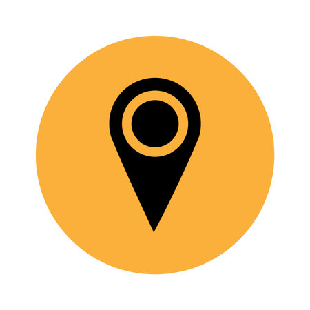 Destination icon on orange backgroundのイラスト素材