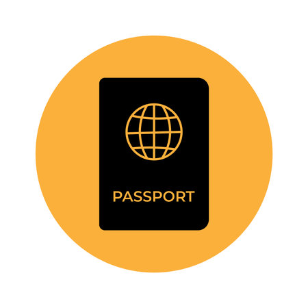 Passport icon on orange backgroundのイラスト素材