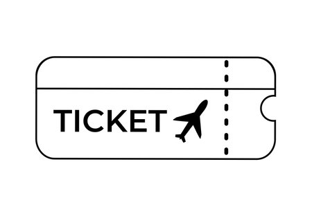 Vector illustration of plane tickets. Boarding passes for air travel. Airplane tickets linear icon. Vector flat illustration for website and banner designのイラスト素材