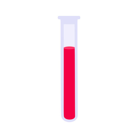 Blood test tube icon. Chemical laboratory test tube for blood testのイラスト素材