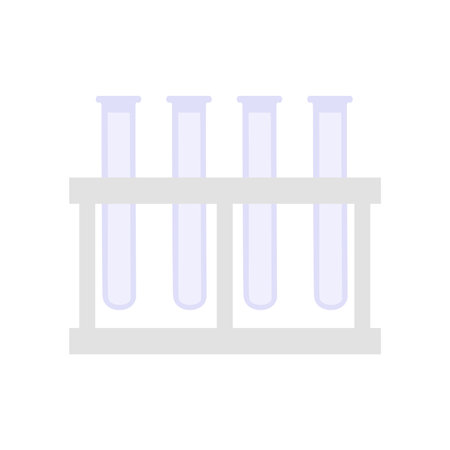 Tripod icon with laboratory test tubes. Empty glass test tubes vector illustrationのイラスト素材