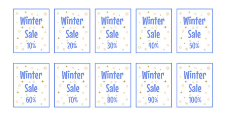 Set of banners with the inscription winter saleのイラスト素材