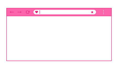 Pink web browser window with heart in flat style. Vector illustrationのイラスト素材