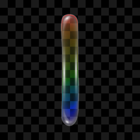 Soap bubble with a rainbow gradient in the shape of the letter I on a transparent background. Vector illustrationのイラスト素材