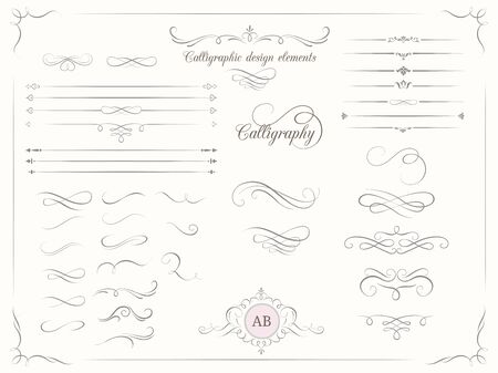 Calligraphic design elementsのイラスト素材