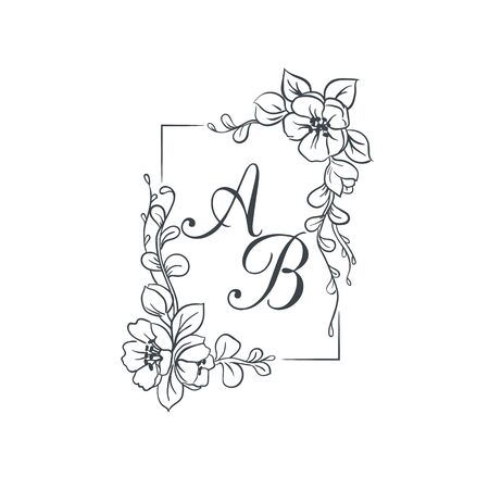 Vintage monogram templateのイラスト素材