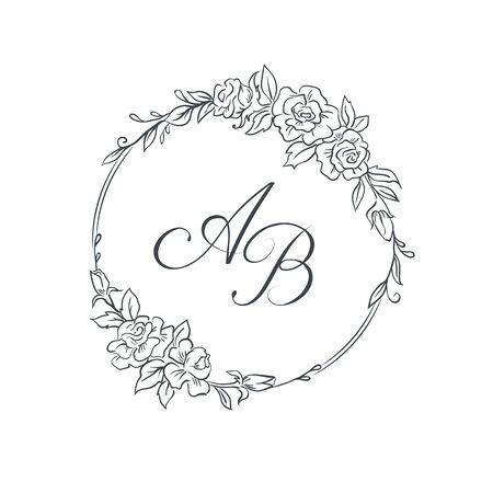 Vintage monogram templateのイラスト素材