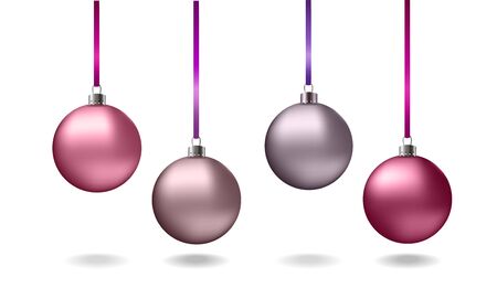 pink and grey christmas ballsのイラスト素材