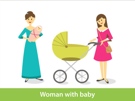 Woman with babyのイラスト素材