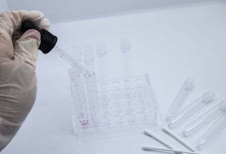 Doing laboratory tests, patient samples