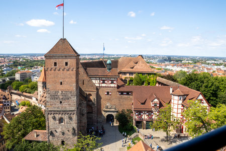 Majestic Kaiserburg NÃ¼rnberg in Germany, featuring 11th-century castles, royal palace, gardens, Sinwellturm tower, and panoramic city views, perfect for travel and history content.の写真素材