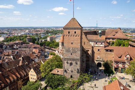 Majestic Kaiserburg NÃ¼rnberg in Germany, featuring 11th-century castles, royal palace, gardens, Sinwellturm tower, and panoramic city views, perfect for travel and history content.の写真素材