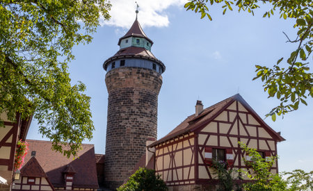 Majestic Kaiserburg NÃ¼rnberg in Germany, featuring 11th-century castles, royal palace, gardens, Sinwellturm tower, and panoramic city views, perfect for travel and history content.の写真素材