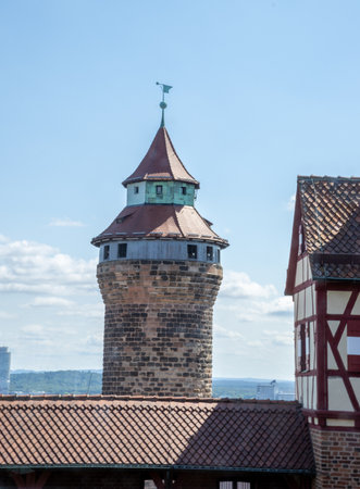 Majestic Kaiserburg NÃ¼rnberg in Germany, featuring 11th-century castles, royal palace, gardens, Sinwellturm tower, and panoramic city views, perfect for travel and history content.の写真素材