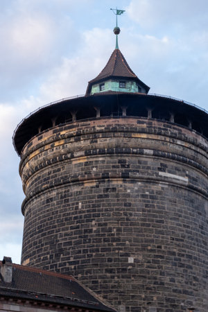 Handwerkerhof Nuremberg in Bavaria, Germany, featuring a cozy medieval village with traditional craft shops, timber-frame houses, and rustic restaurants.の写真素材
