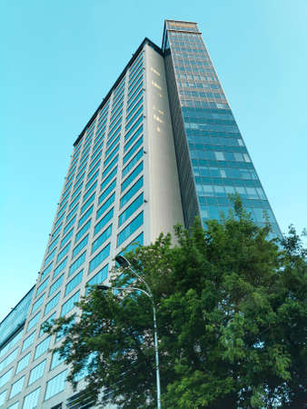 Beautiful high rise building in the blue skyのeditorial素材