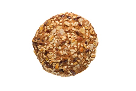 Grain cookie on a white backgroundの写真素材