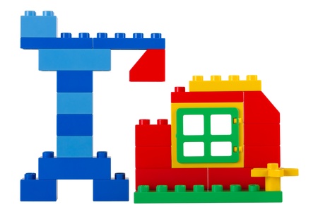 House building on a white background. Children's Designer の写真素材