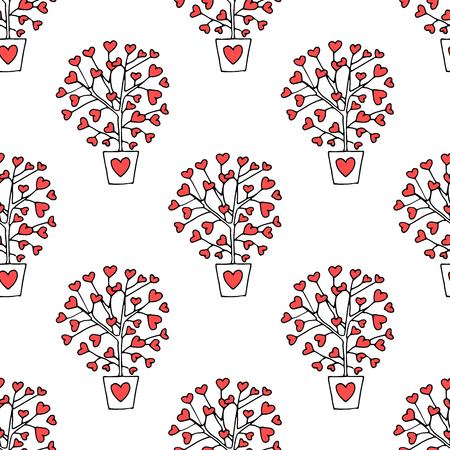 Hand drawn floral wallpaper with set of different flowers. Could be used as seamless wallpaper, textile, wrapping paper or backgroundのイラスト素材