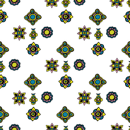 A dark color tribal Navajo vector seamless pattern. aztec fancy abstract geometric art print. ethnic hipster backdrop. Wallpaper, cloth design, fabric, paper, cover, textile, weave, wrapping.のイラスト素材