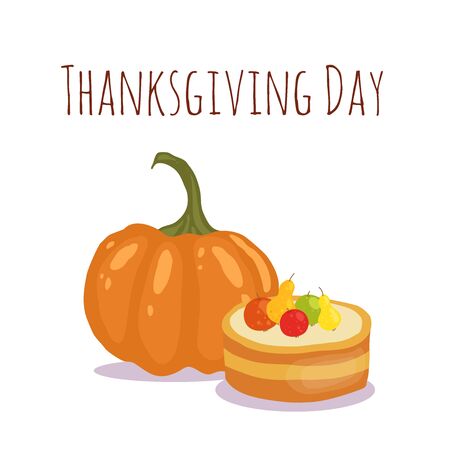 Happy Thanksgiving Day card design with holiday objectsのイラスト素材