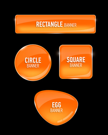 Set of glass banners for your design. Vector illustration.のイラスト素材