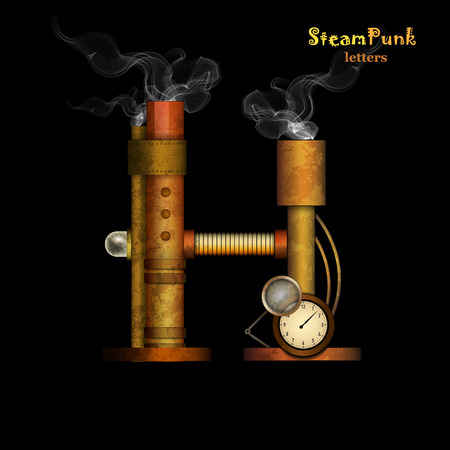 Vector illustration of steam punk letterのイラスト素材