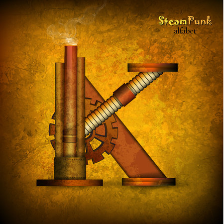 Vector illustration of steam punk letterのイラスト素材