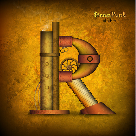 Vector illustration of steam punk letterのイラスト素材