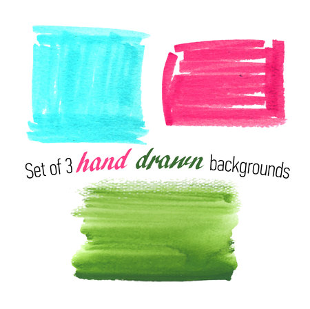 Set of Hand drawn watercolor backgrounds for business presentation. Vector illustration.のイラスト素材