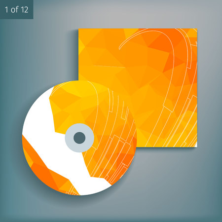 Template for advertising and corporate identity. Compact disk with box. Blank mockup for design. Vector white objectのイラスト素材