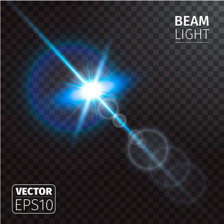 Vector illustration of realistic beam light on transparent background.のイラスト素材