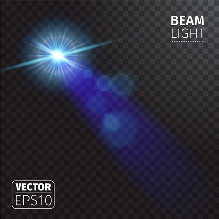 Vector illustration of realistic beam light on transparent background.のイラスト素材