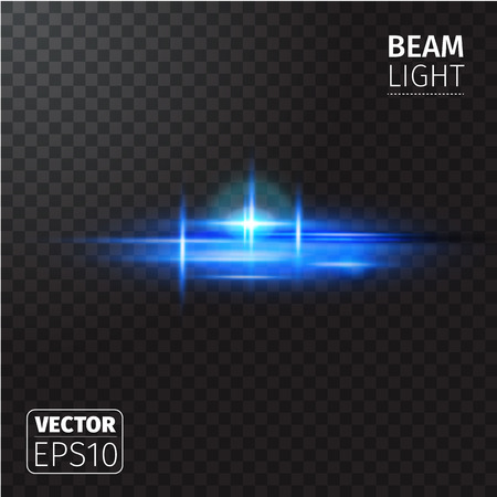 Vector illustration of realistic beam light on transparent background.のイラスト素材