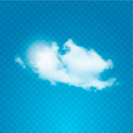 Realistic cloud on transparent background. Vector illustrationのイラスト素材