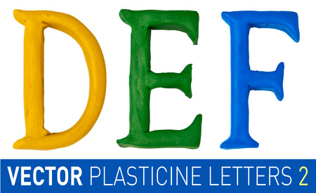 Set of plasticine letters of english alphabet. Vector illustrationのイラスト素材