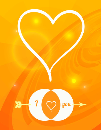 Postcard for Happy Valentine s day with glass hearts and bokeh lights. Vector illustration.のイラスト素材