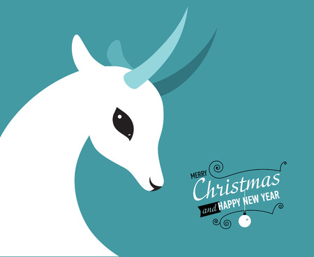 Merry Christmas and Happy new year card for 2015 year of Goat and Sheepのイラスト素材